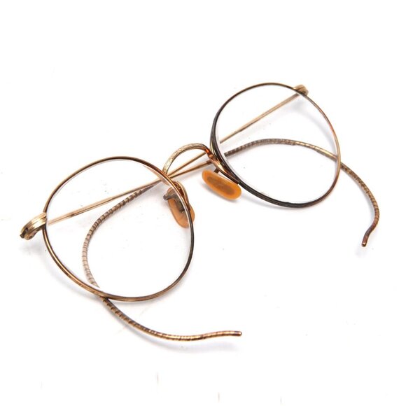 Antique 12k Gold Filled Artcraft Nokorod Eyeglasses RX Glasses Spectacles 1930s - Picture 2 of 16